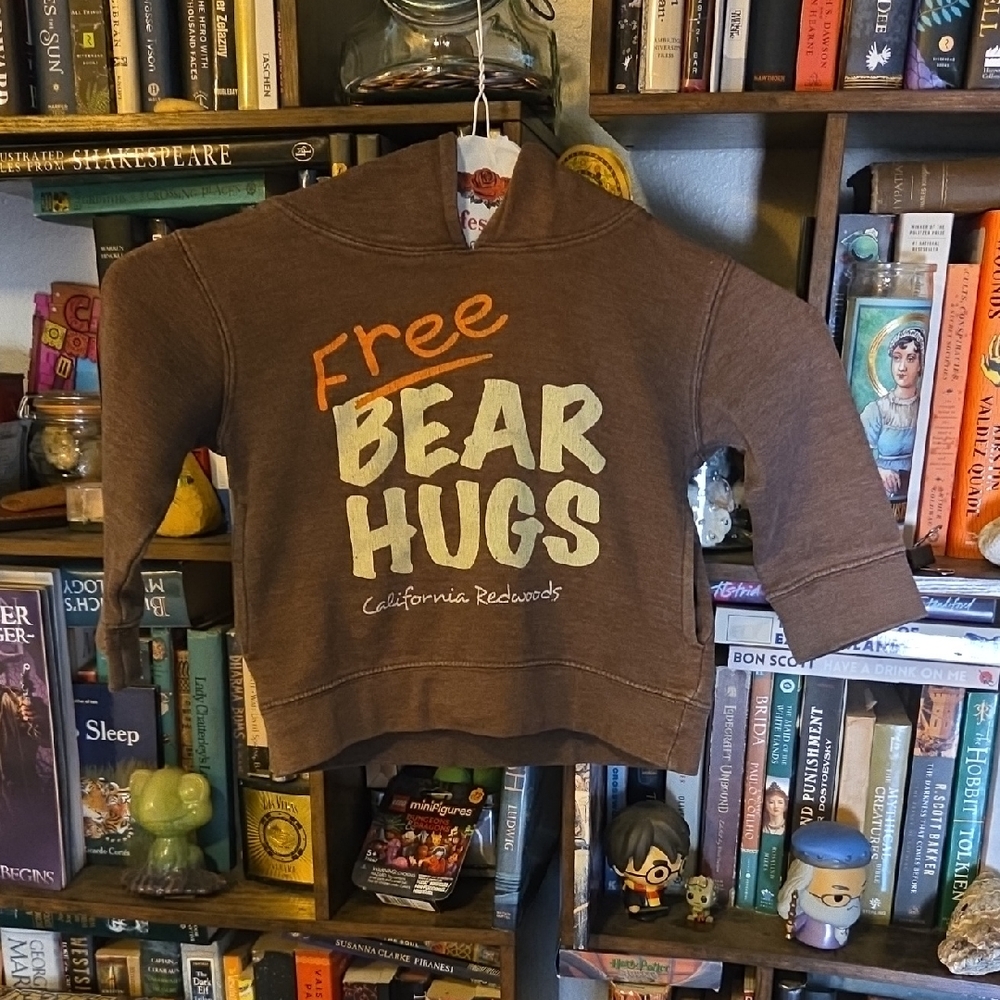 Artisan Brown Hoodie with Playful Bear Design